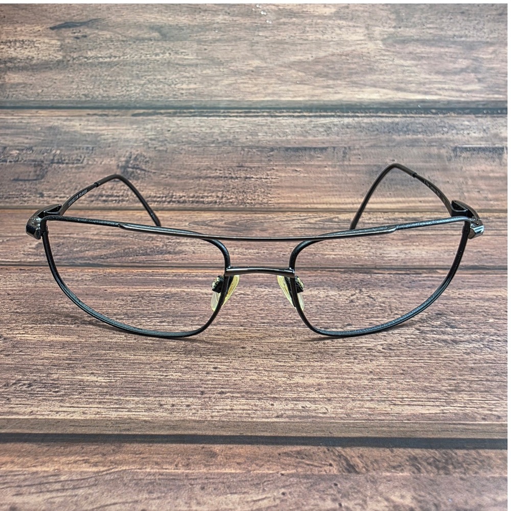 Serengeti S Flex Lamone 7049 Black Metal Aviator Eyeglass Frames Double Bridge